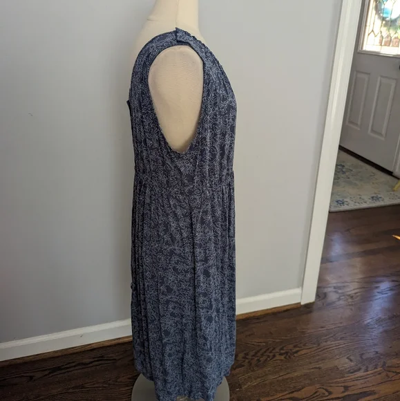 Blue Floral Maternity Breastfeeding Nursing Nightgown - Picture 5 of 7